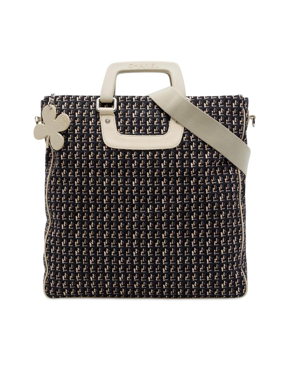 Chanel Cc Canvas Clover Vertical Tote #344925C14B